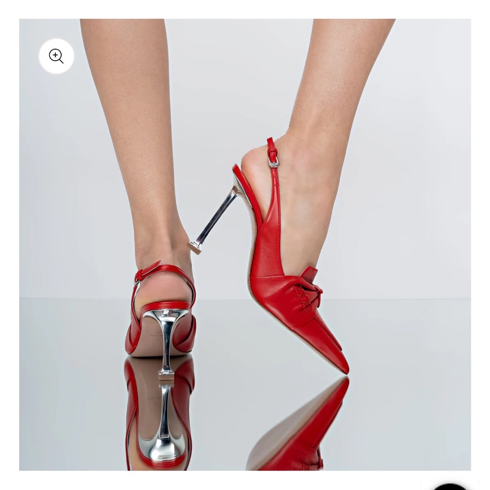 SCHUTZ Fiorella Red Slingback Leather Pump (9.5)